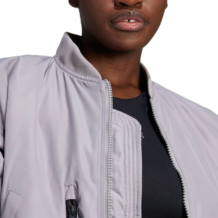 

Куртка-бомбер с высокой молнией Adidas, голубино-серый