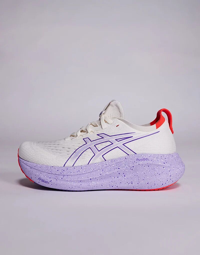 Кроссовки для бега Asics Gel-Nimbus 27 Tokyo в бежево-фиолетовом цвете — фото 2