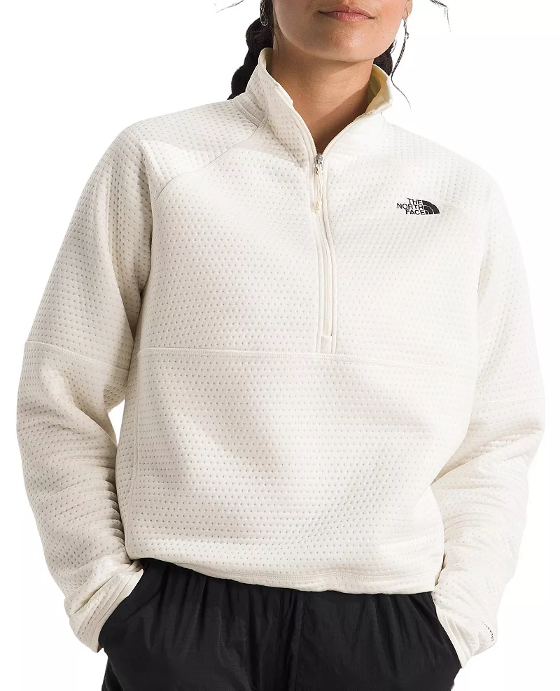 

Женский флисовый пуловер с молнией 1/4 The North Face Dotknit Thermal, цвет White Dune