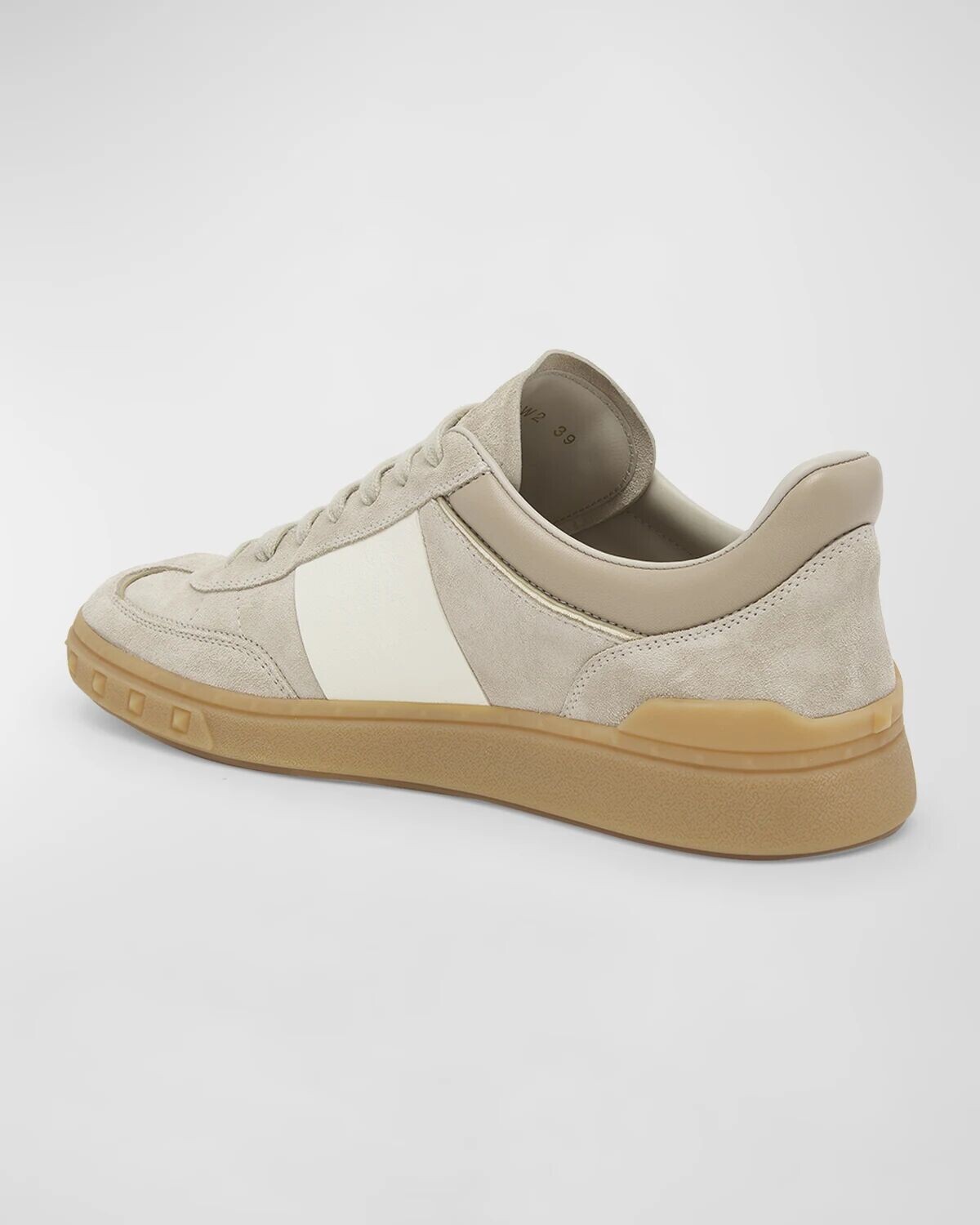 Низкие кеды Upvillage в двухцветную полоску Valentino Garavani, цвет Rock Beige/Ivory — фото 4