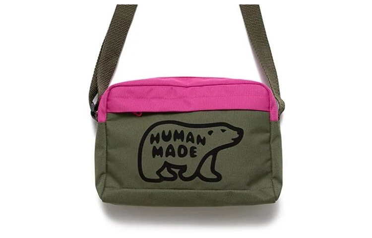

HUMAN MADE Нейлоновая сумка через плечо, обычная женская, зеленая