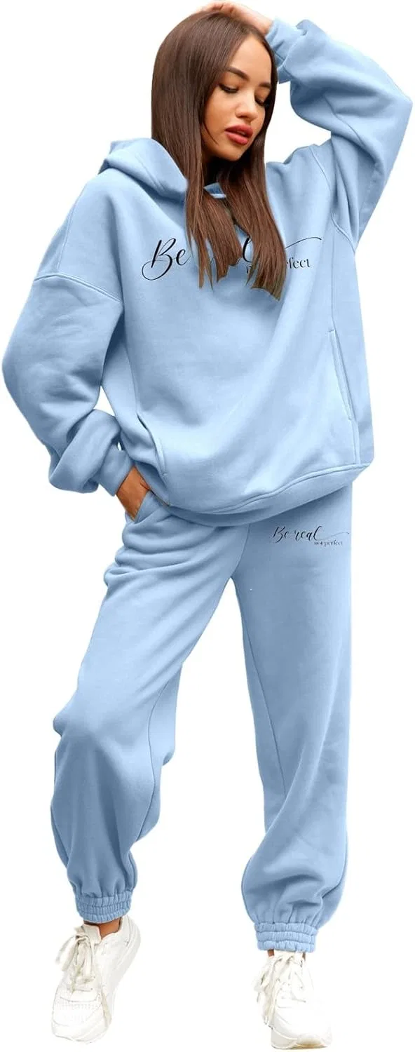 Спортивный костюм из футера с капюшоном и штанами, Generic, Y-#d-sky Blue