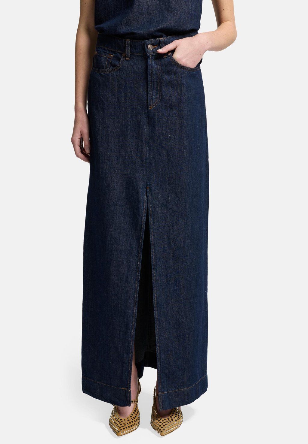 

Джинсовая юбка CALLA - Maxi skirt 7 for all mankind, темно-синий