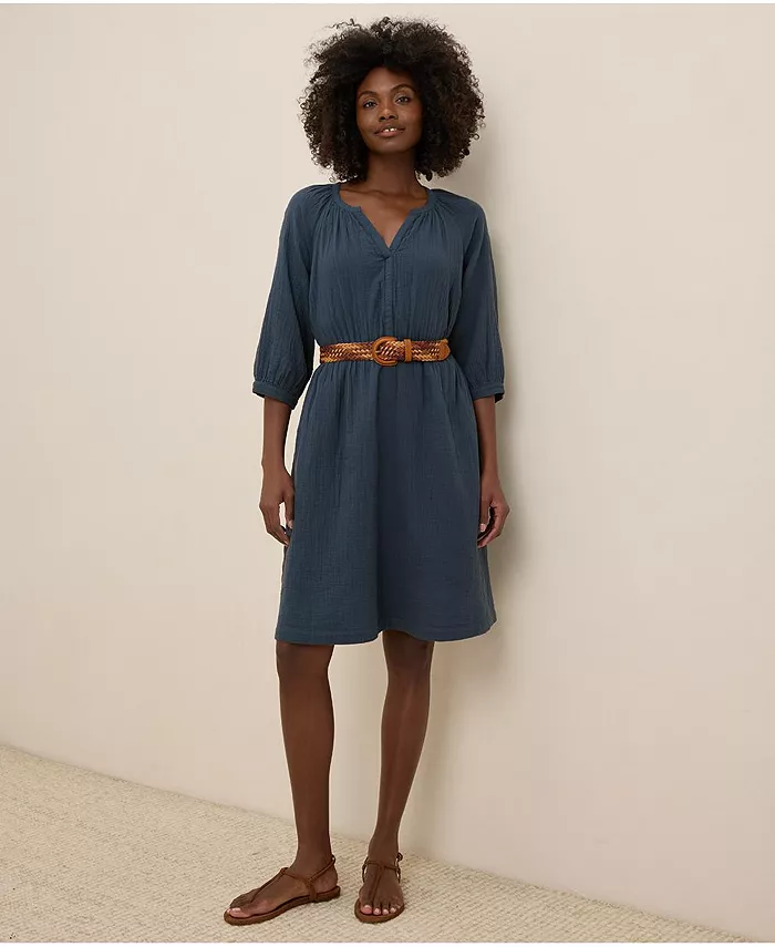 

Женское платье-бохо из органического хлопка Coastal Double Gauze Pact, синий