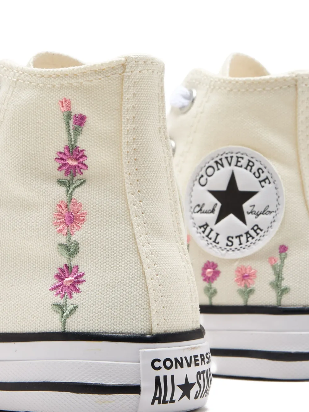 Высокие кеды с цветочной вышивкой Converse Kids, нейтральный — фото 2