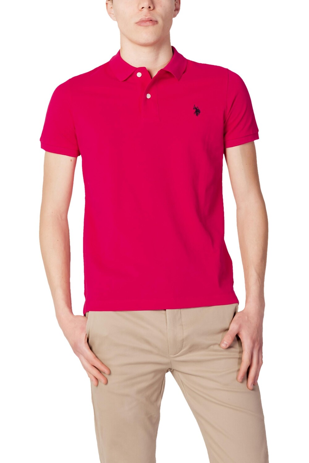 

Поло U.S. Polo Assn. из хлопка, фуксия