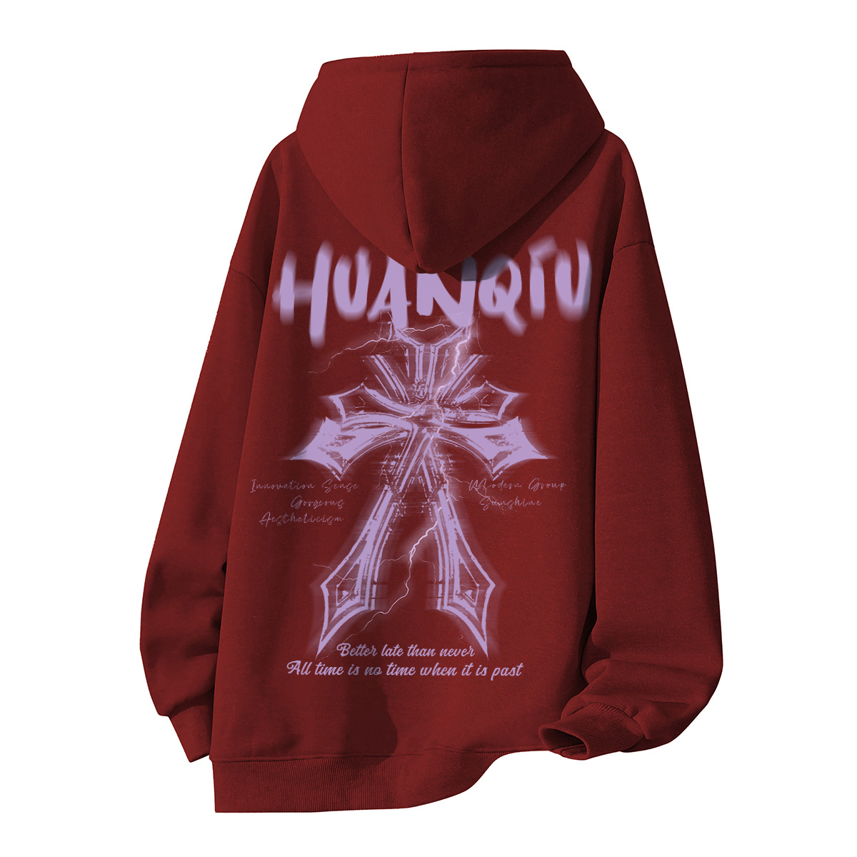 

Толстовка Unisex Hooded Moderate Heavyweight HUANQIU, burgundy