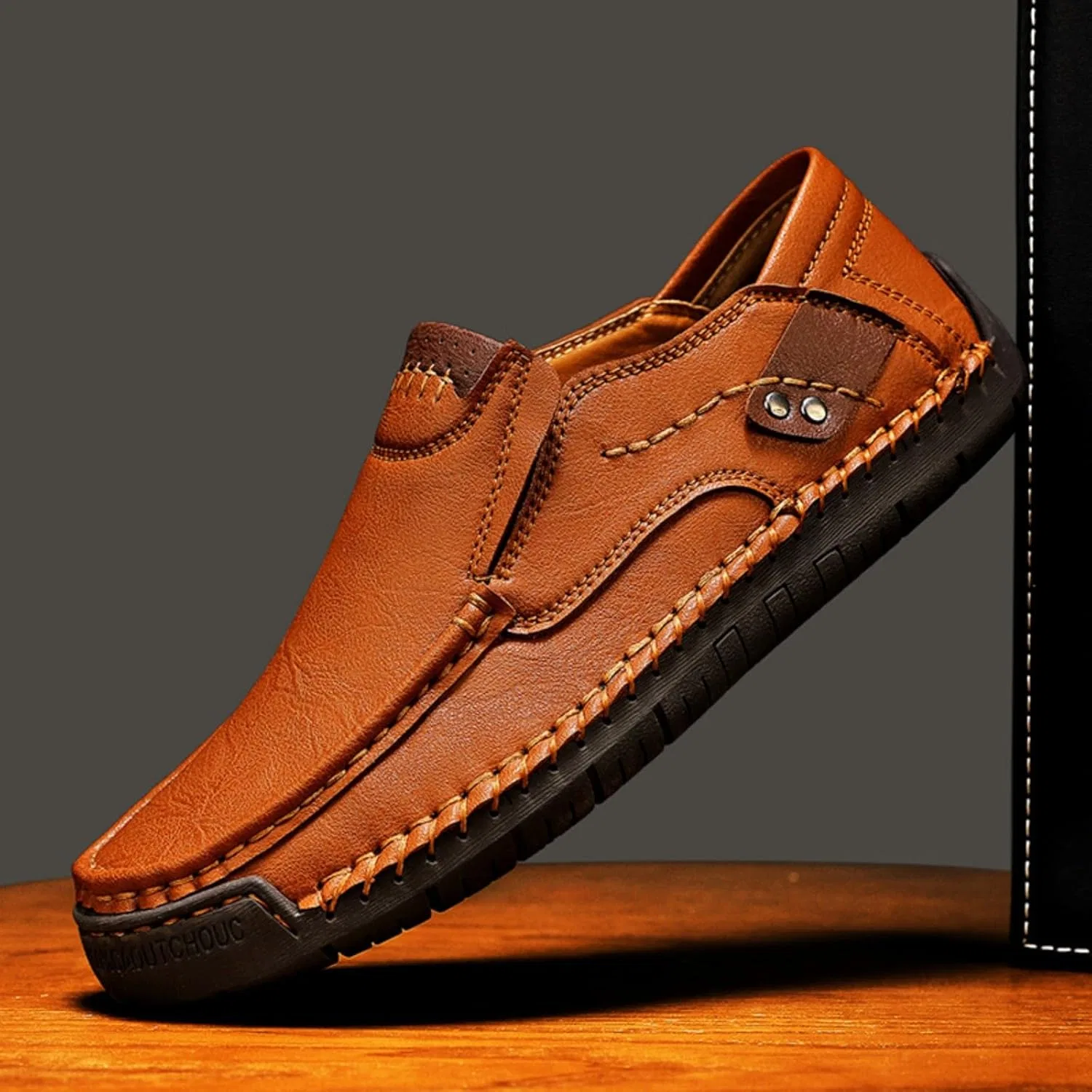 Кроссовки для ходьбы кожаные Light Brown XDFVC — фото 3