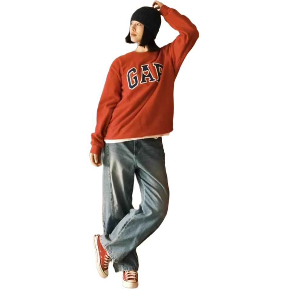 Весенняя толстовка свободного кроя повседневный топ unisex GAP, красный — фото 4