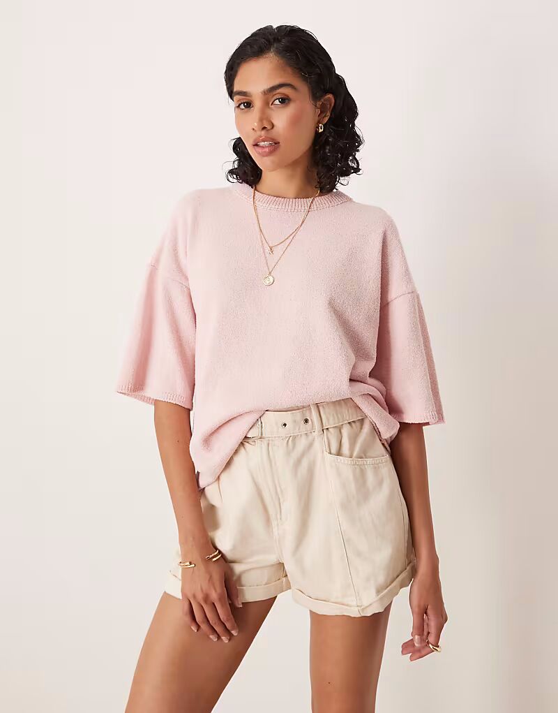 

Футболка свободного кроя ASOS DESIGN в розовом цвете