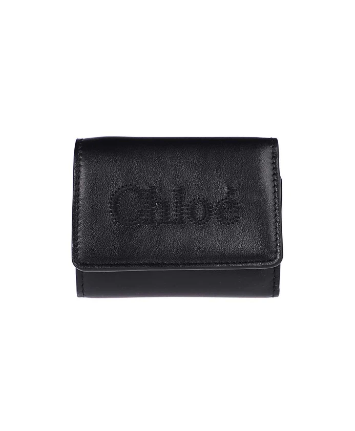 

Кошелек из телячьей кожи с застежкой замком. Chloé, черный