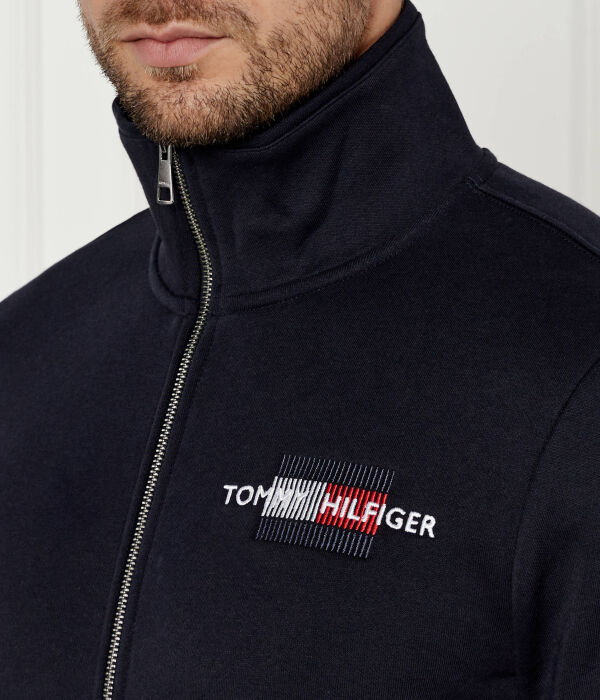 Толстовка мужская Tommy Hilfiger на молнии с высоким воротником, синий — фото 4