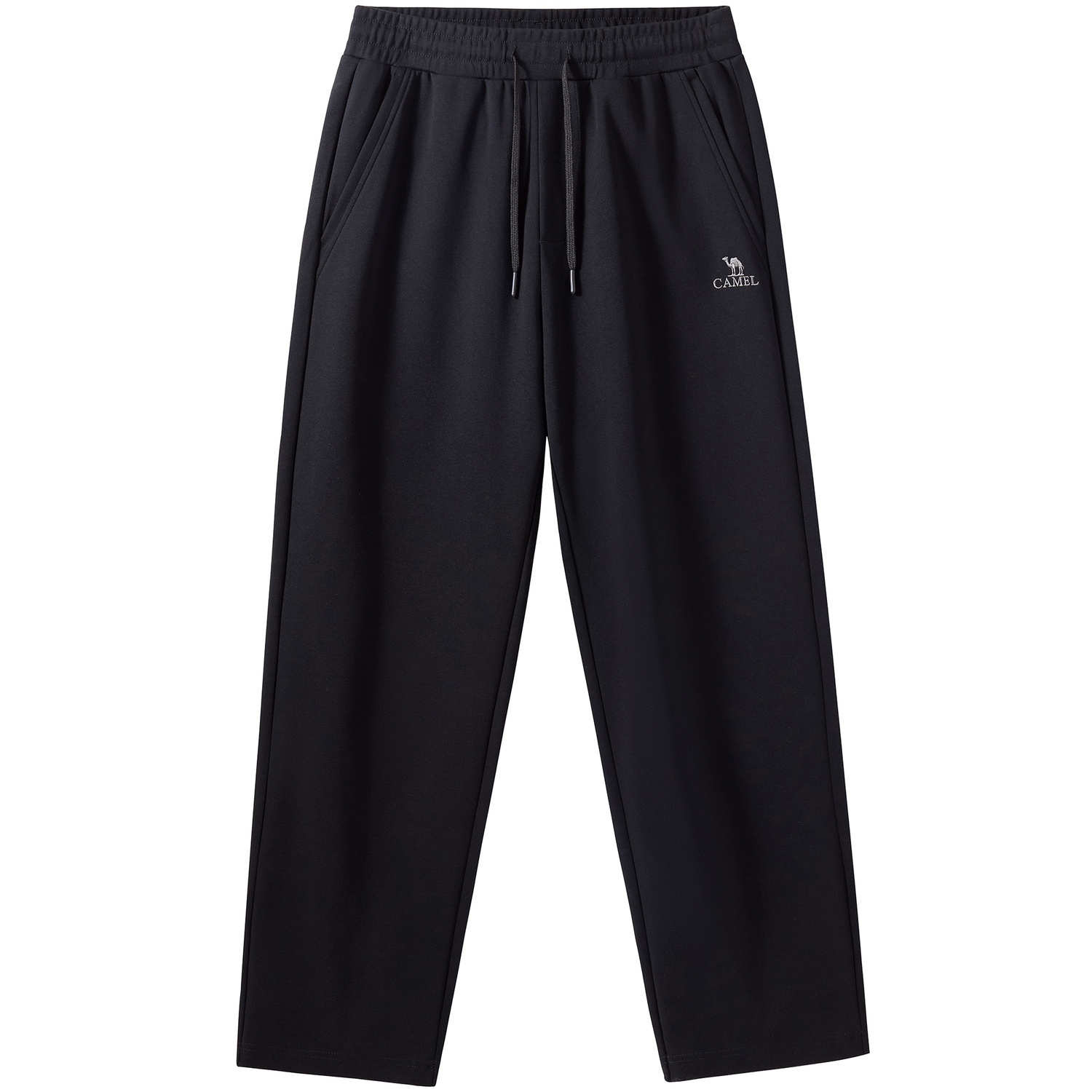 

Однотонные стройнящие брюки прямого кроя из 100% хлопка и молочного шёлка с микрострейч CAMEL, черный