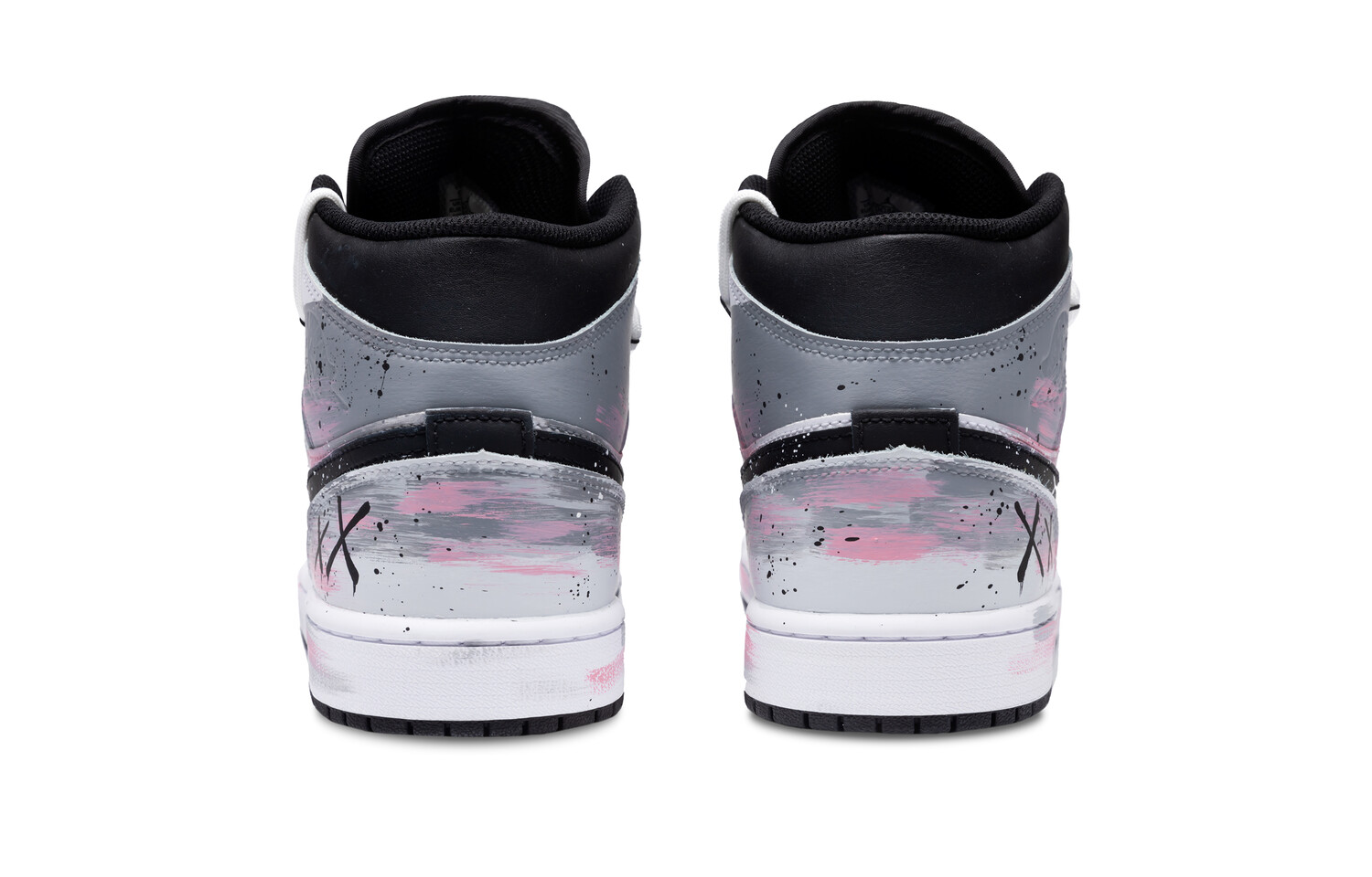 Кроссовки Air Jordan 1 Vintage Basketball Shoes Men High-top White/black/pink, черный — фото 3