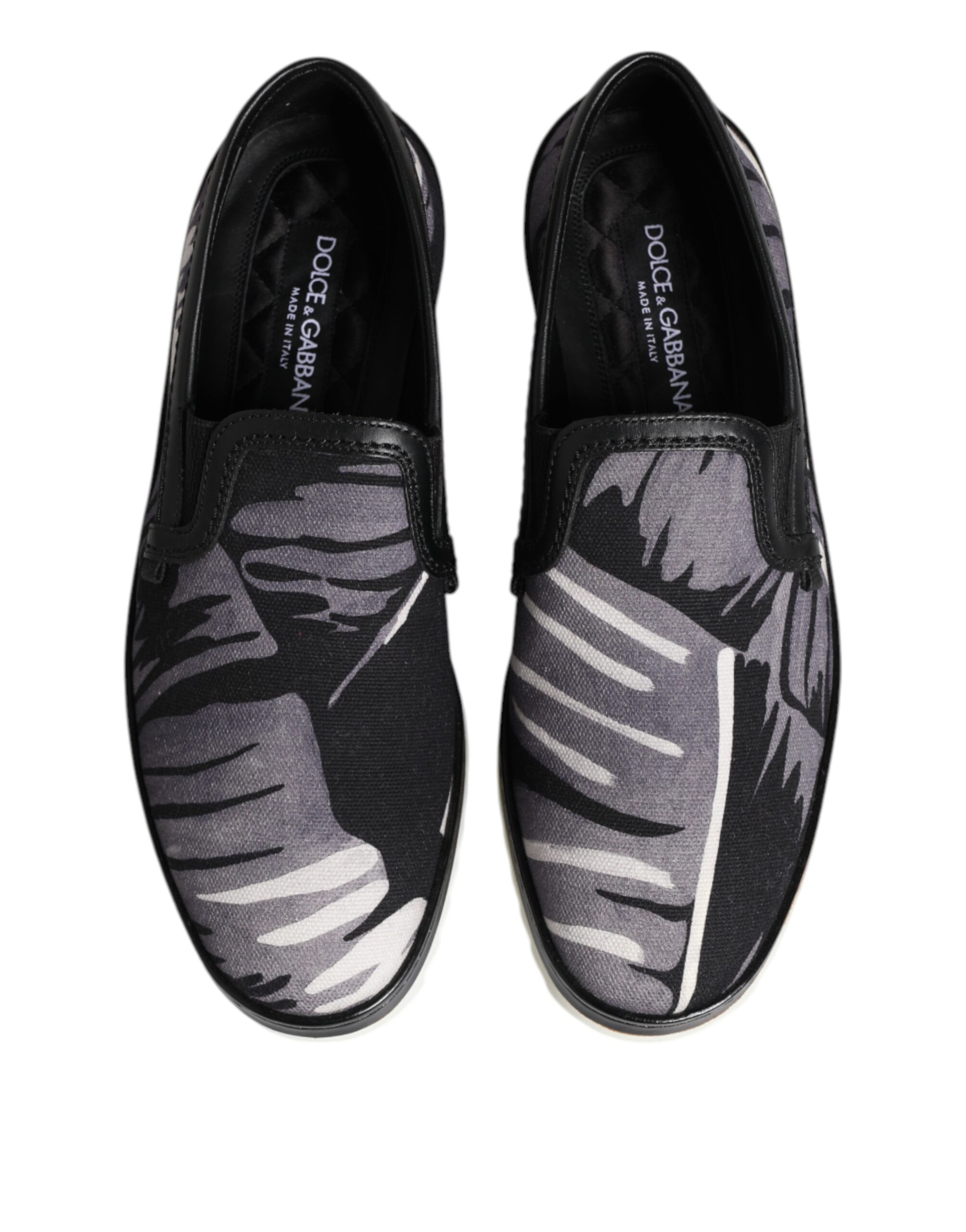 Черные тропические кроссовки Slip On для мужчин Dolce & Gabbana, Black — фото 3