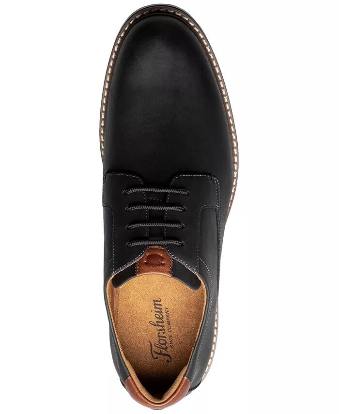 Мужские оксфорды из норфолкской кожи с простым носком Florsheim, черный — фото 4