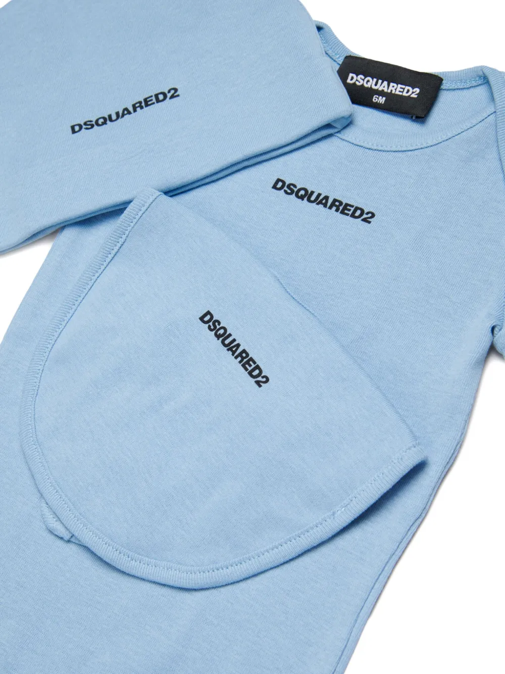Комплект для новорожденного в рубчик Dsquared2 Kids, синий — фото 3