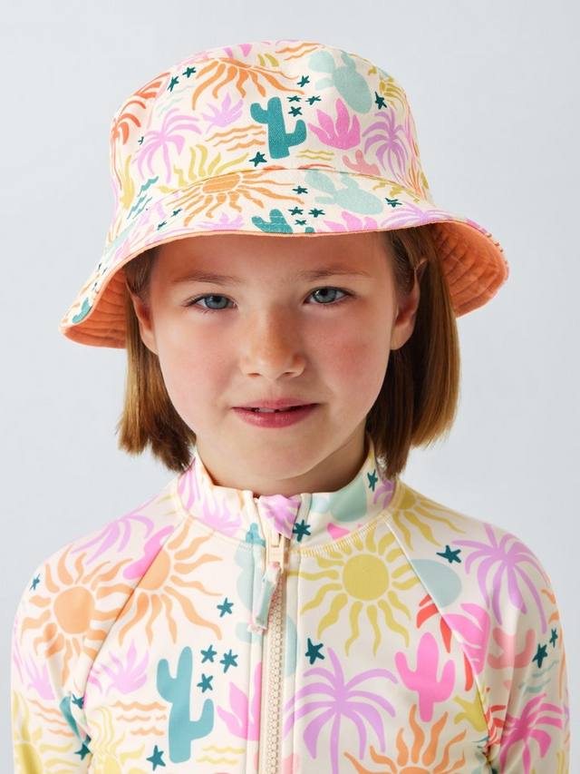 

Детская радужная двусторонняя шляпа-ведро John Lewis, Multi