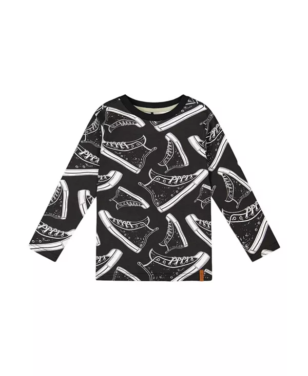 

Детская футболка с длинным рукавом из органического хлопка - для малышей и взрослых. Deux Par Deux, черный