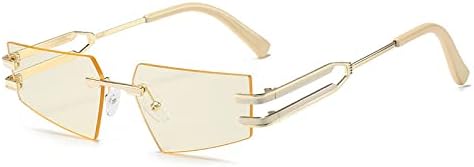 

Женские солнцезащитные очки без оправы из сплава с градиентным переходом цвета, мужские солнцезащитные очки неправильной формы с защитой от УФ-излучения UV400 MTZJH, 2