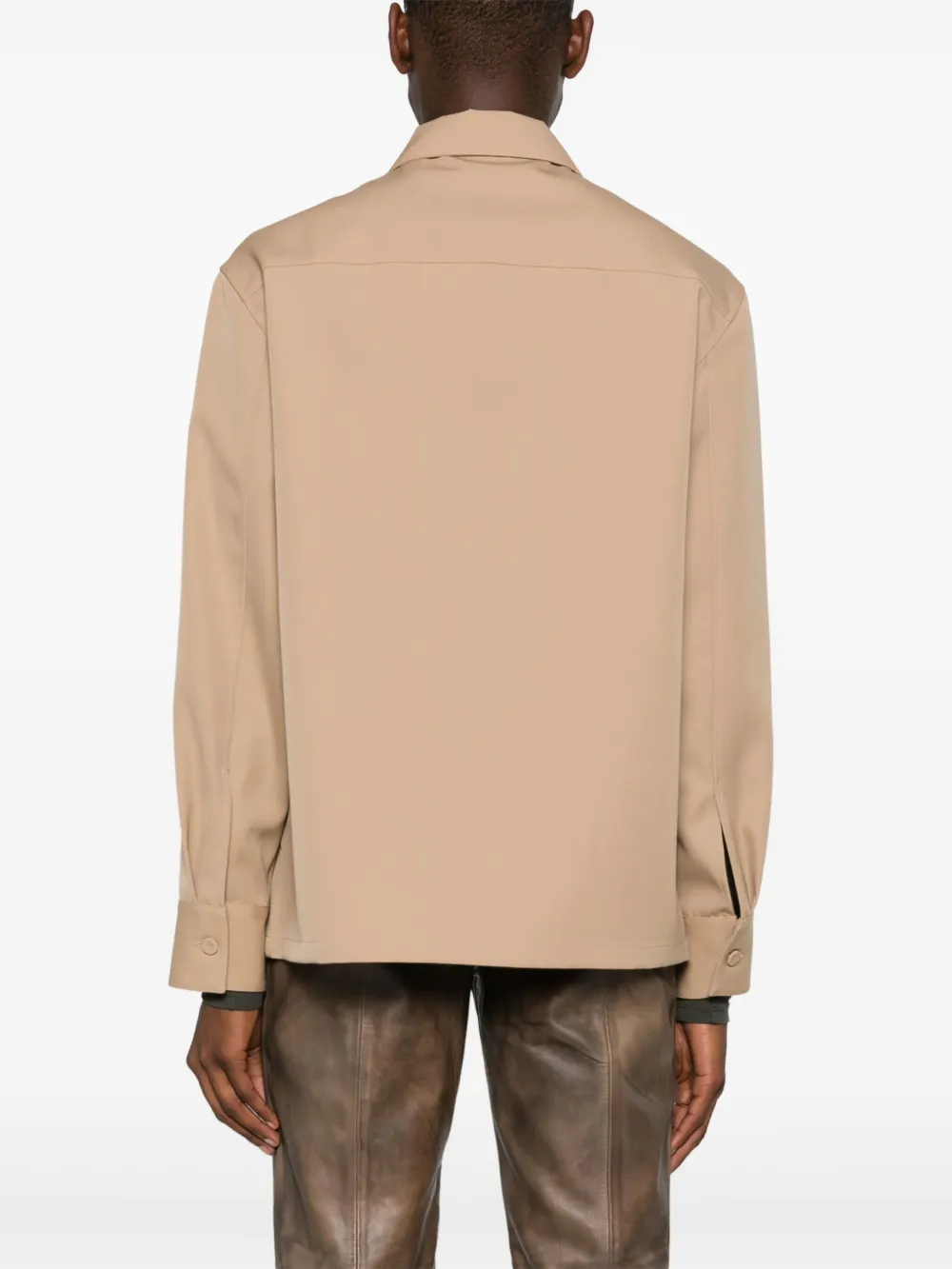 Шерстяная куртка-рубашка JIL SANDER, коричневый — фото 4