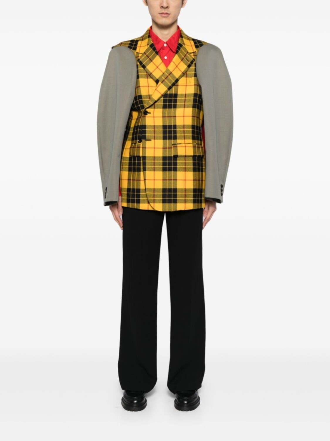 

Comme des Garçons Homme Plus шерстяной пиджак в клетку, желтый