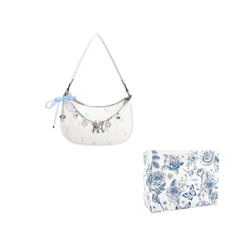 

Портативная наплечная сумка Regular женская MLB, бежевый/синий