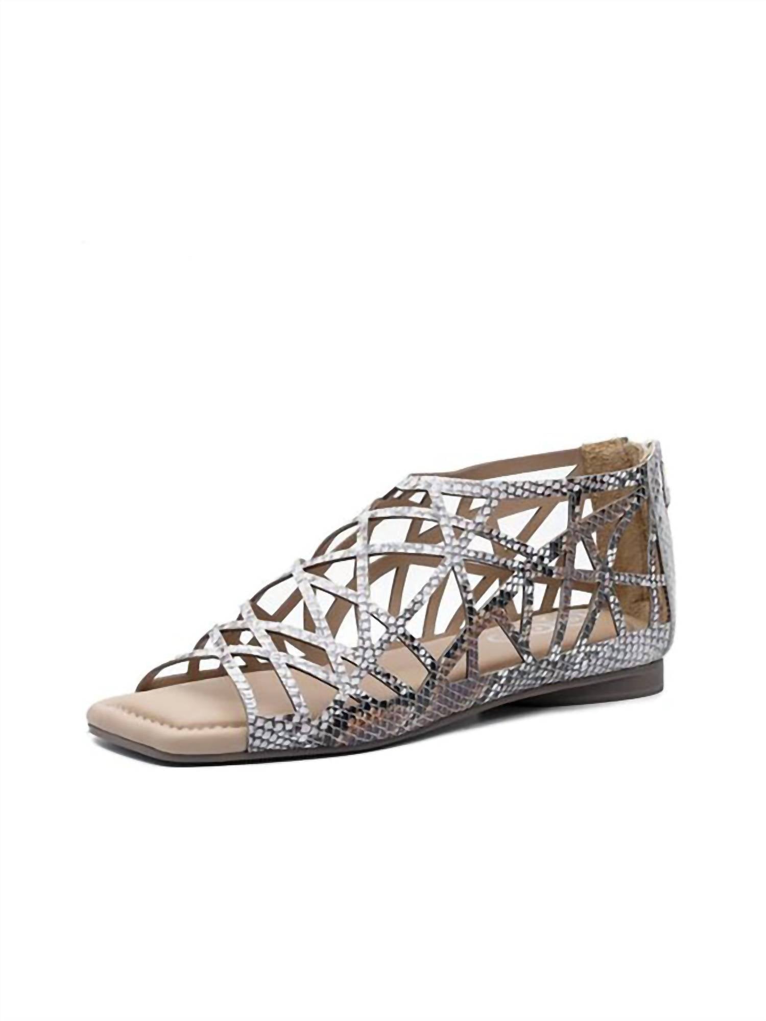 Ленивые сандалии с натуральным змеиным принтом Golo, цвет natural snake print