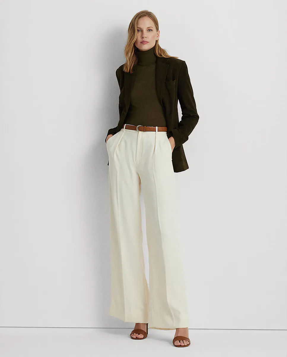 

Прямые женские брюки из тройного жоржета Lauren Ralph Lauren, цвет Crema
