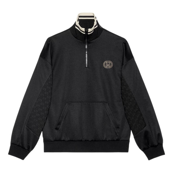 

Куртка technical jersey half zip jacket 'black' Gucci, черный