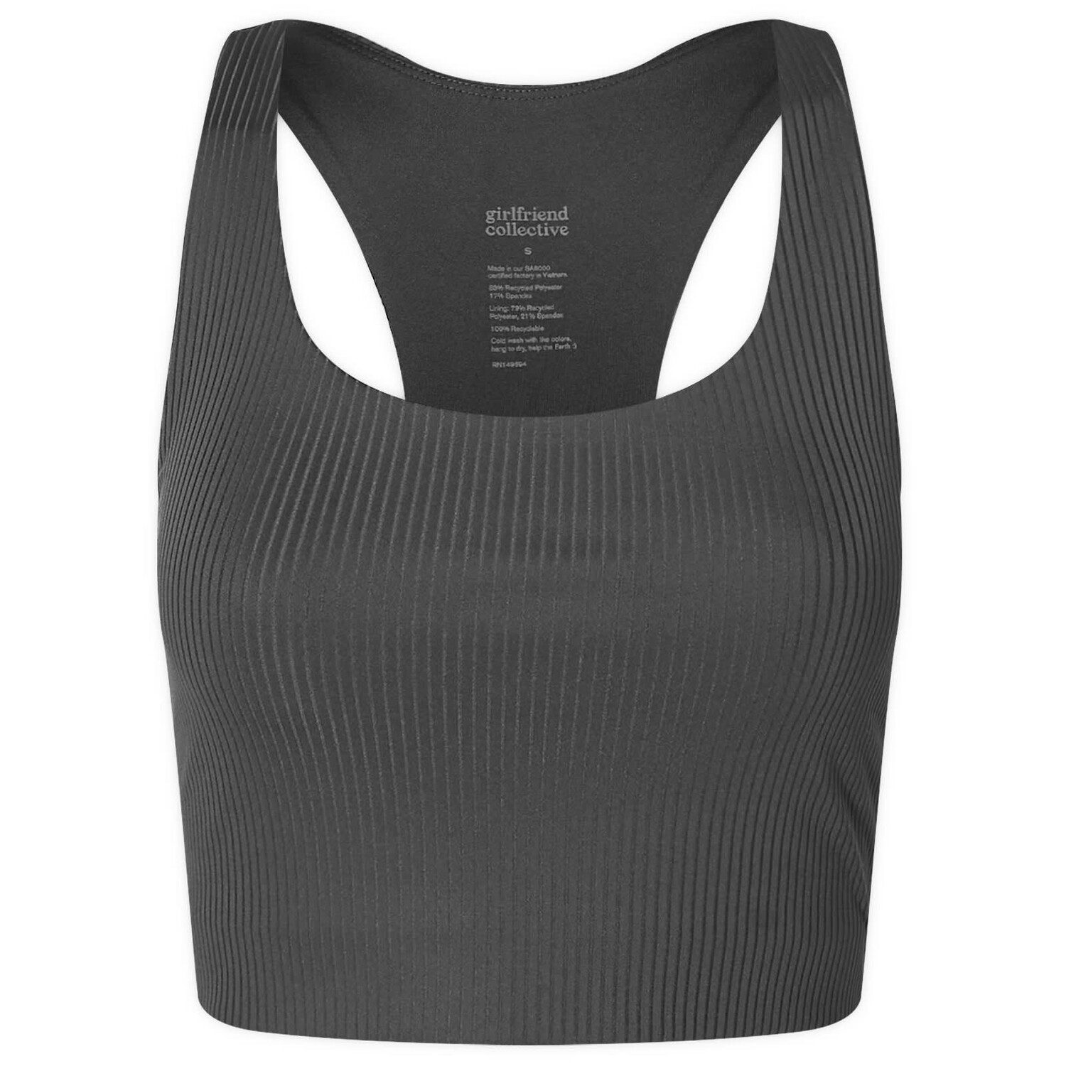 

Топ Girlfriend Collective Rib Paloma Bra, черный