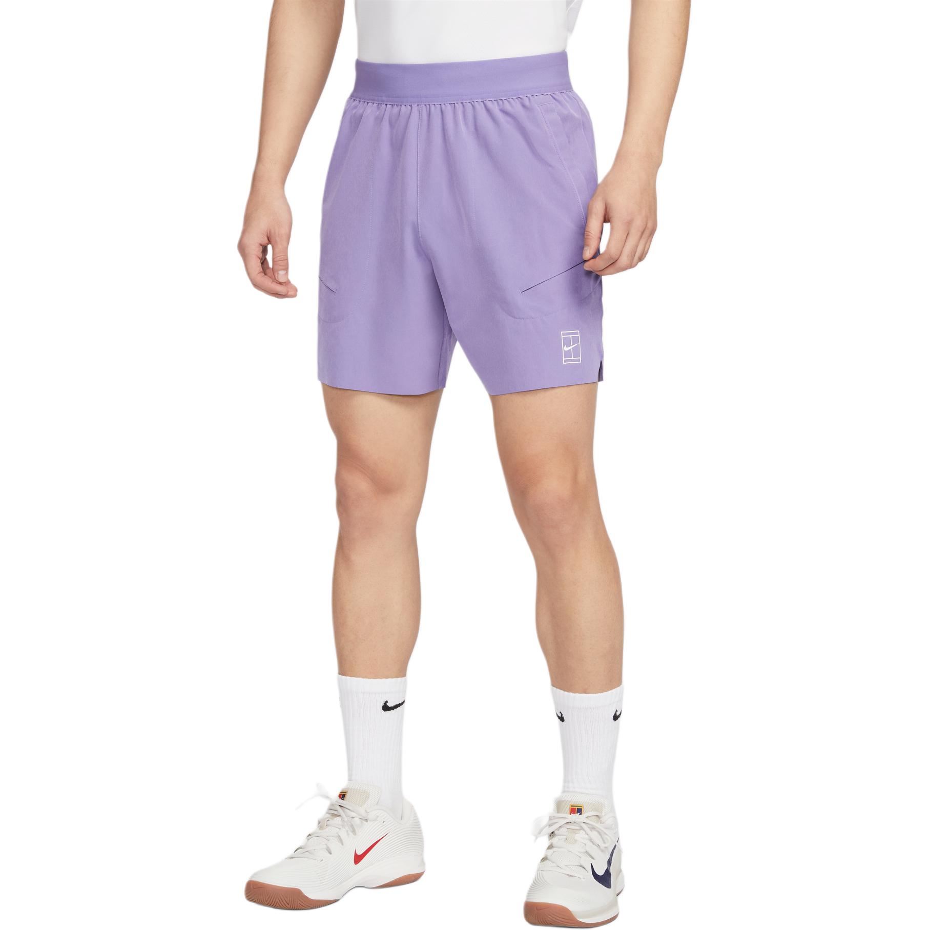 Nike Мужские шорты для тенниса Court Advantage Dri Fit Soft Purple/White — фото 3