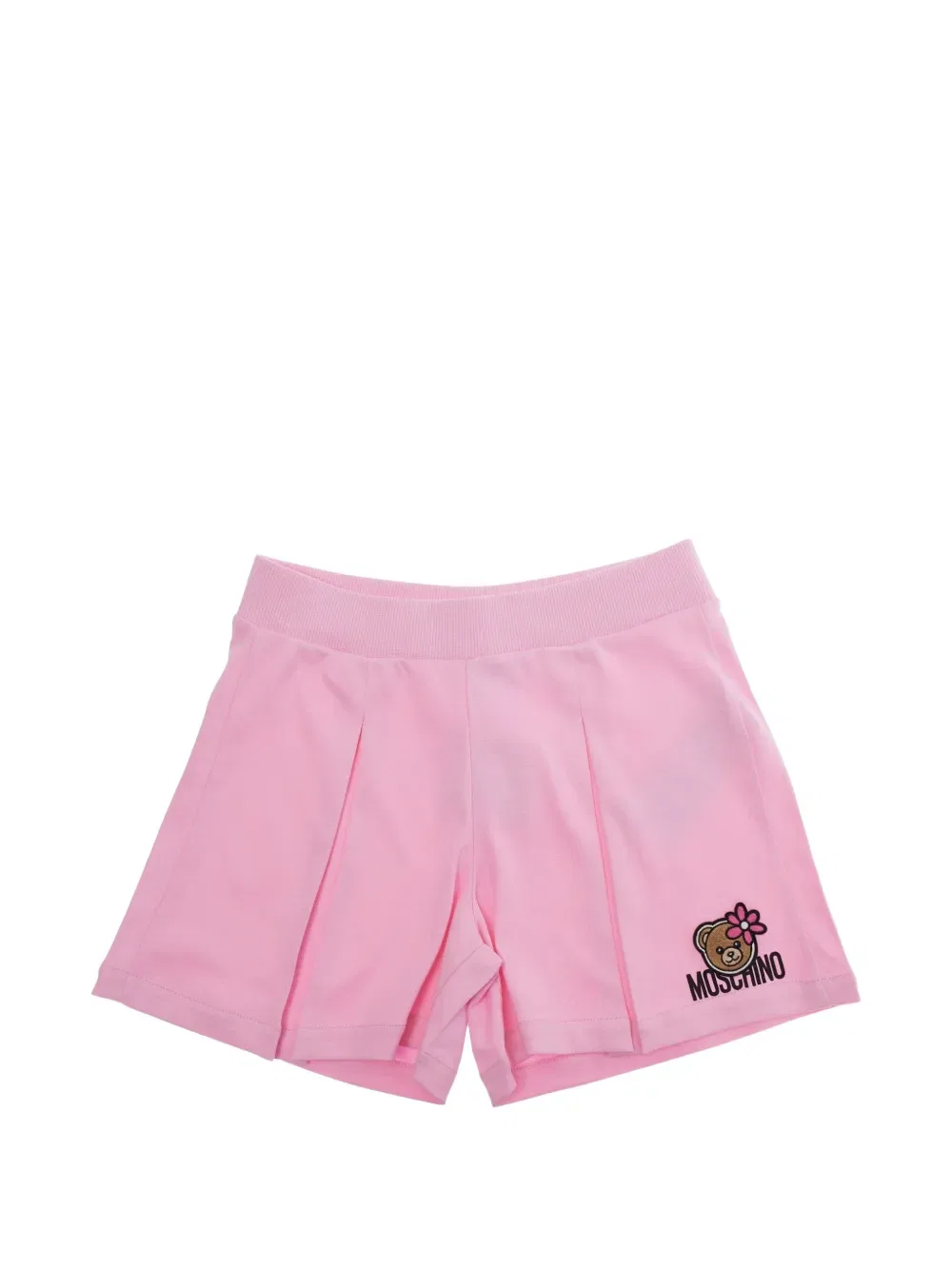 Вышитые плиссированные шорты Moschino Kids, розовый