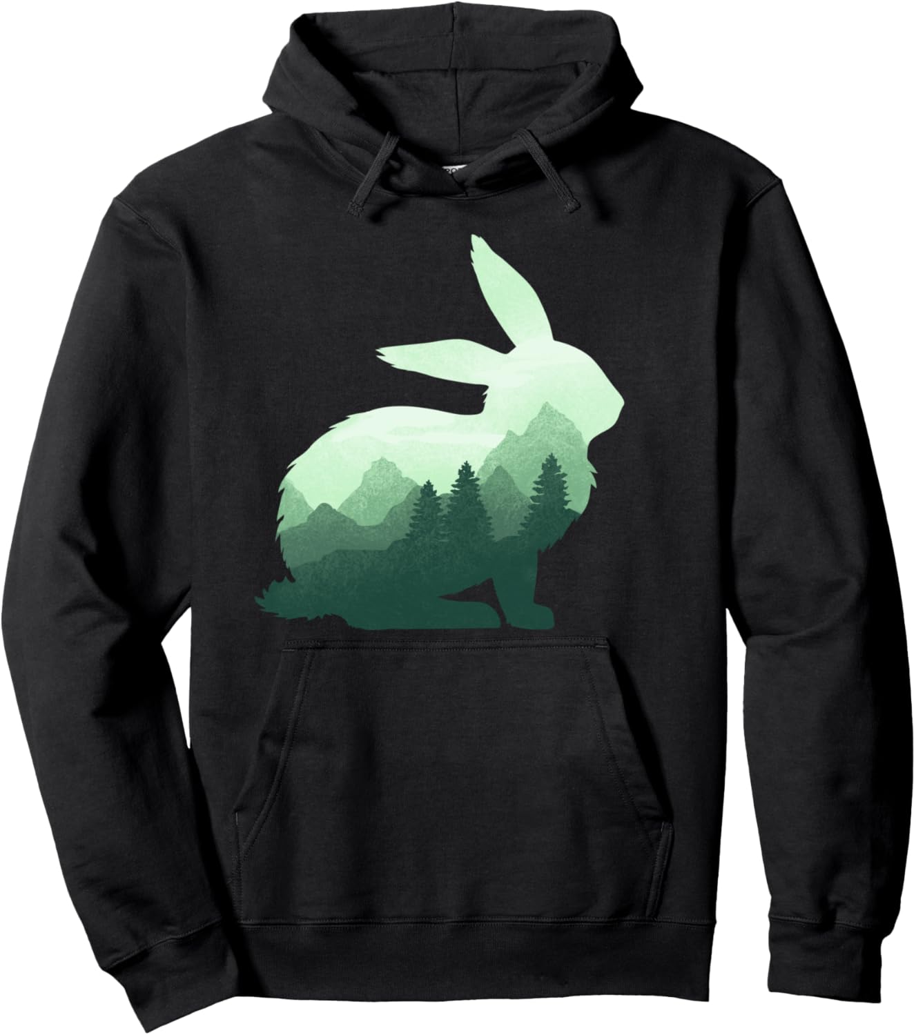 

Худи с изображением кролика, дикого кролика, животного, дикой природы, художественный графический рисунок, черный Dramabite