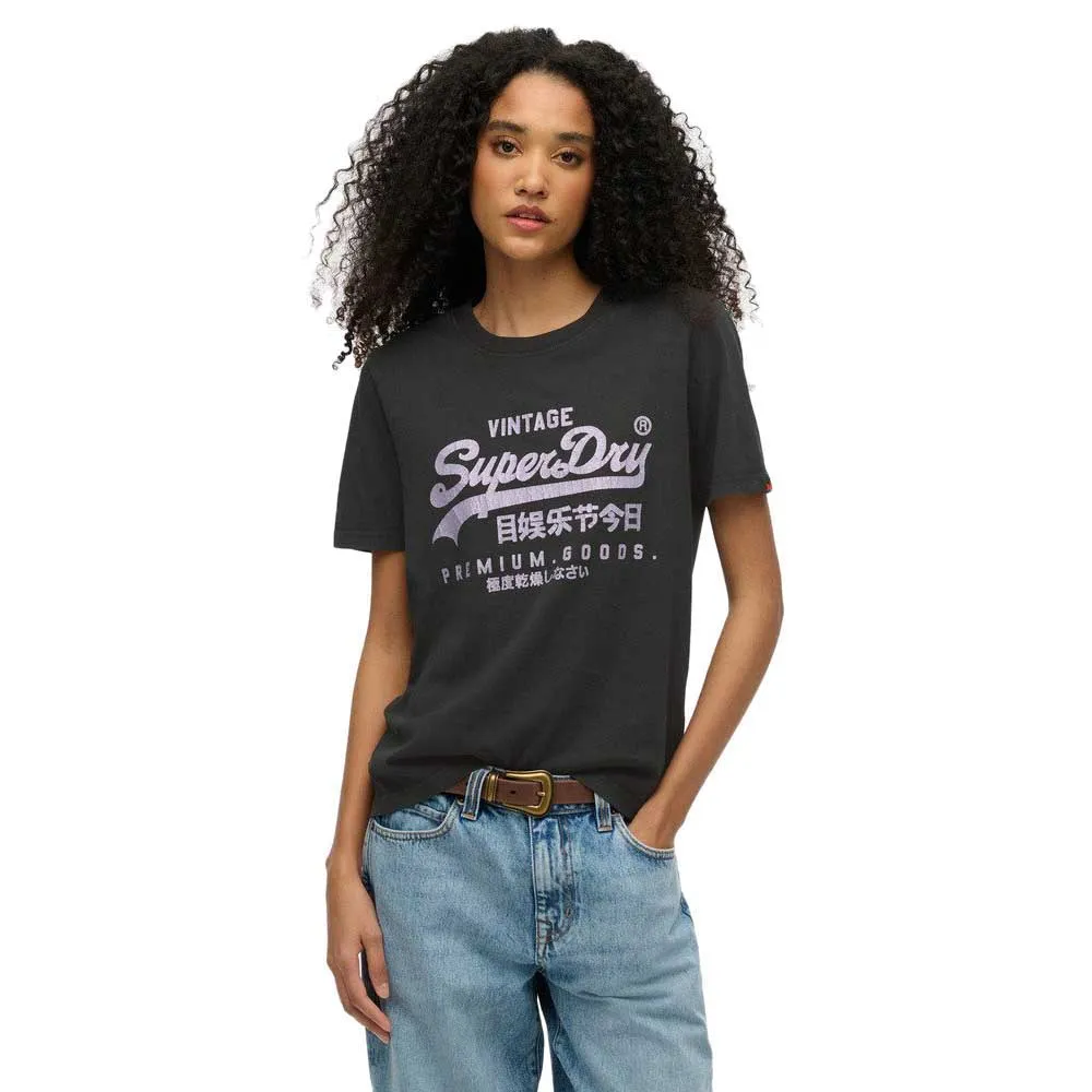 

Футболка с коротким рукавом Superdry Vl Metallic Relaxed, черный