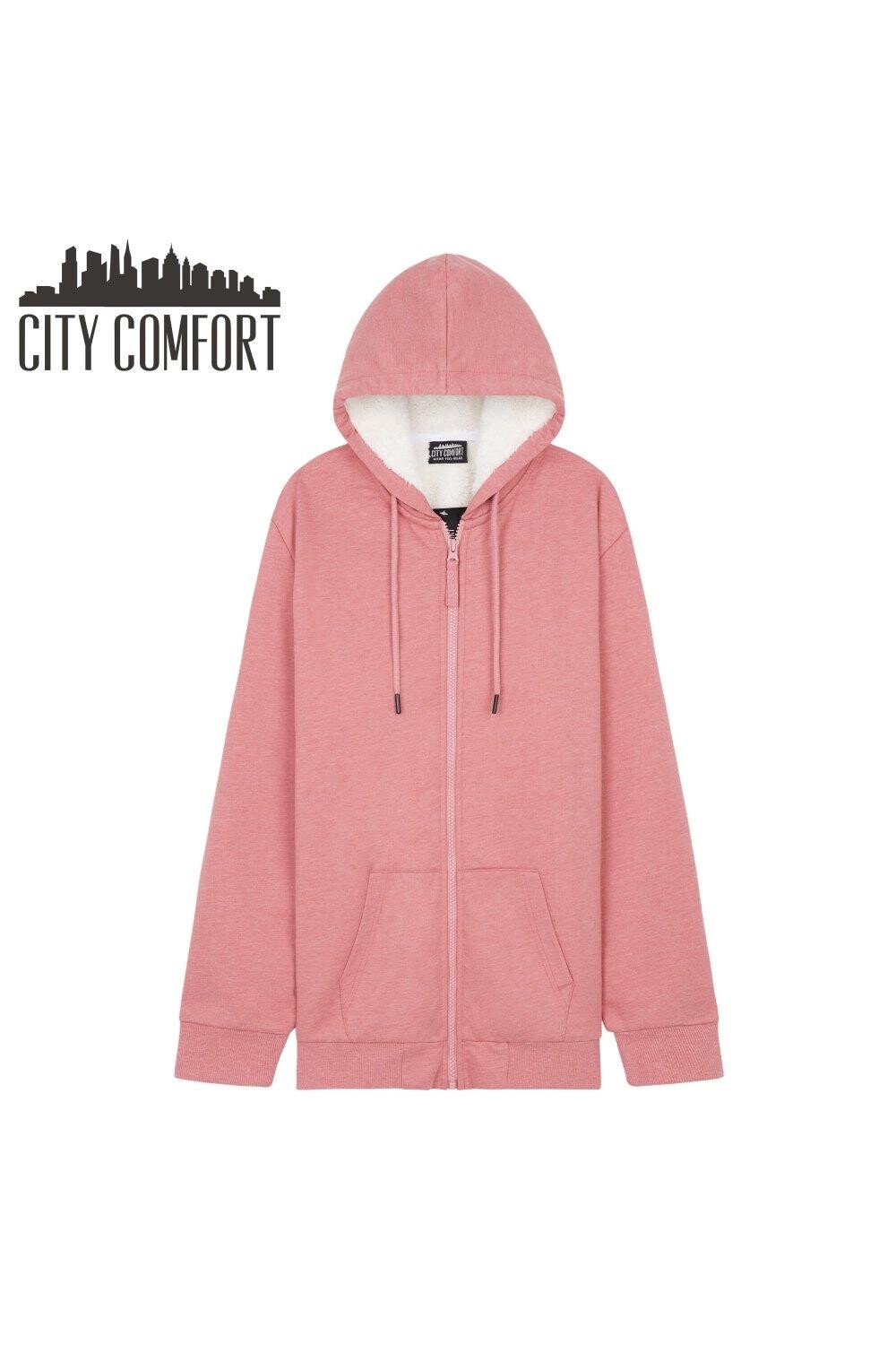 Флисовая толстовка на молнии CityComfort, розовый — фото 4