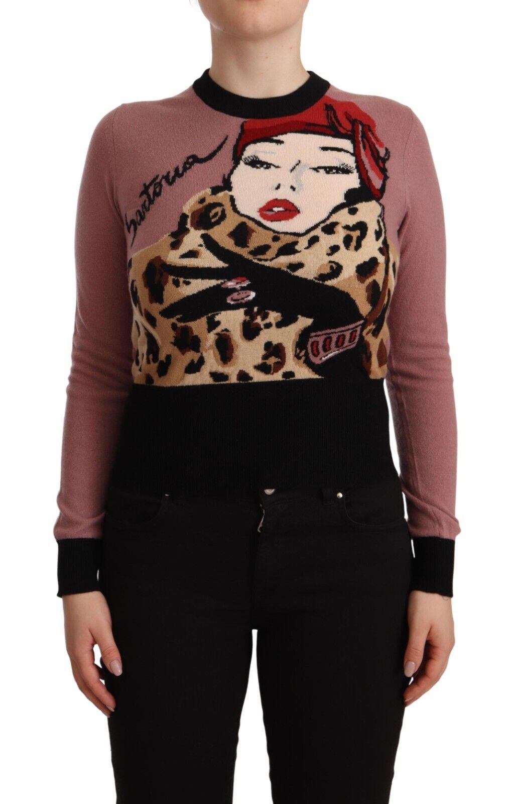 

Элегантный розовый кашемировый свитер с круглым вырезом Dolce & Gabbana