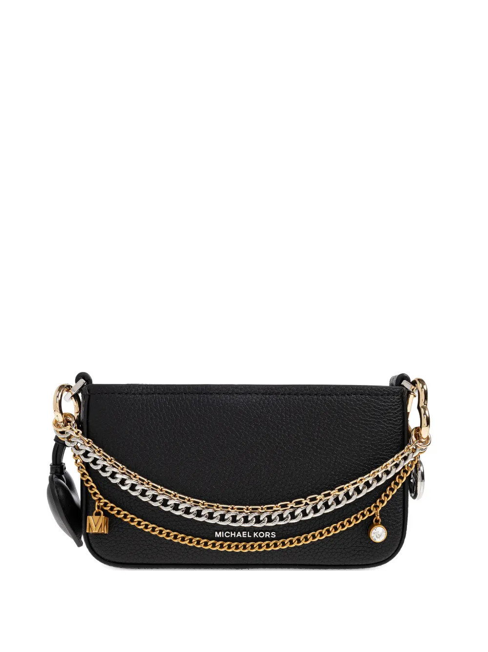 

Кожаная сумка-тоут с подвеской в виде сердца Michael Michael Kors, черный