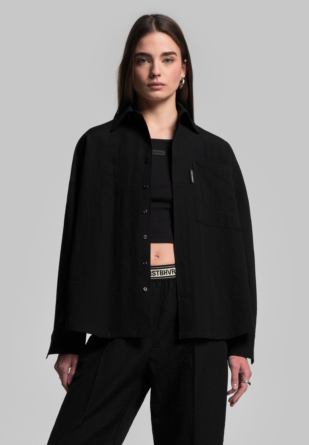 

Блузка на пуговицах PAULO SHIRT WRSTBHVR, черный