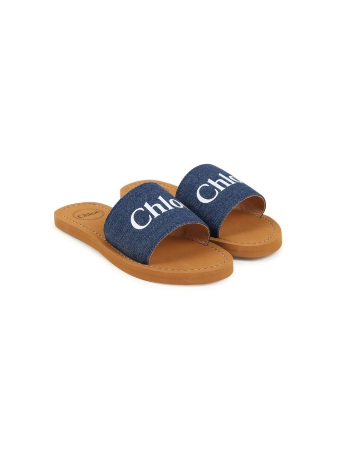 

Chloé Kids шлепанцы с логотипом, синий