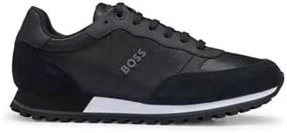 

Мужские кроссовки BOSS Parkour-L из смешанных материалов с шнуровкой и тисненным логотипом, черный