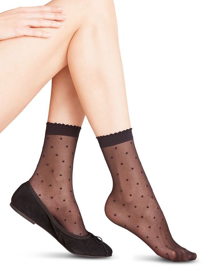 

прозрачные носки в горошек Falke