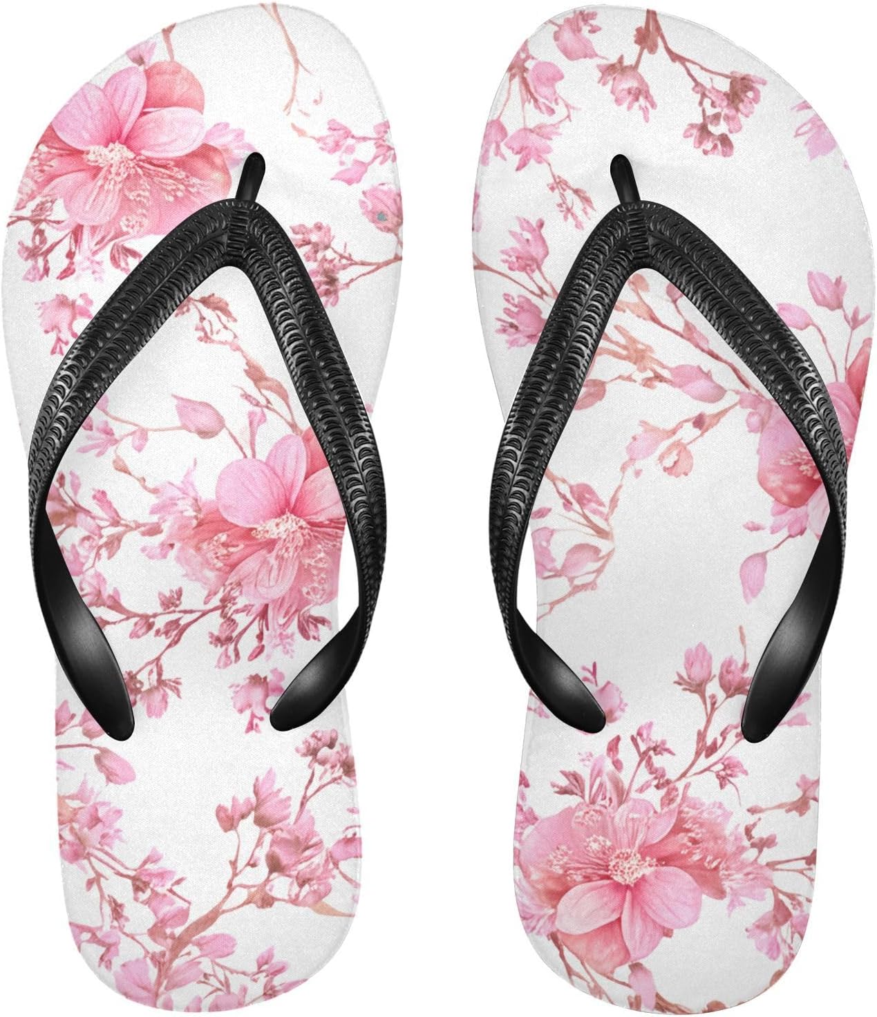 

Мужские летние шлепанцы с цветами вишни, пляжные вьетнамки для душа, резиновые нескользящие сандалии для ходьбы Sinestour, Cherry Blossom Flower