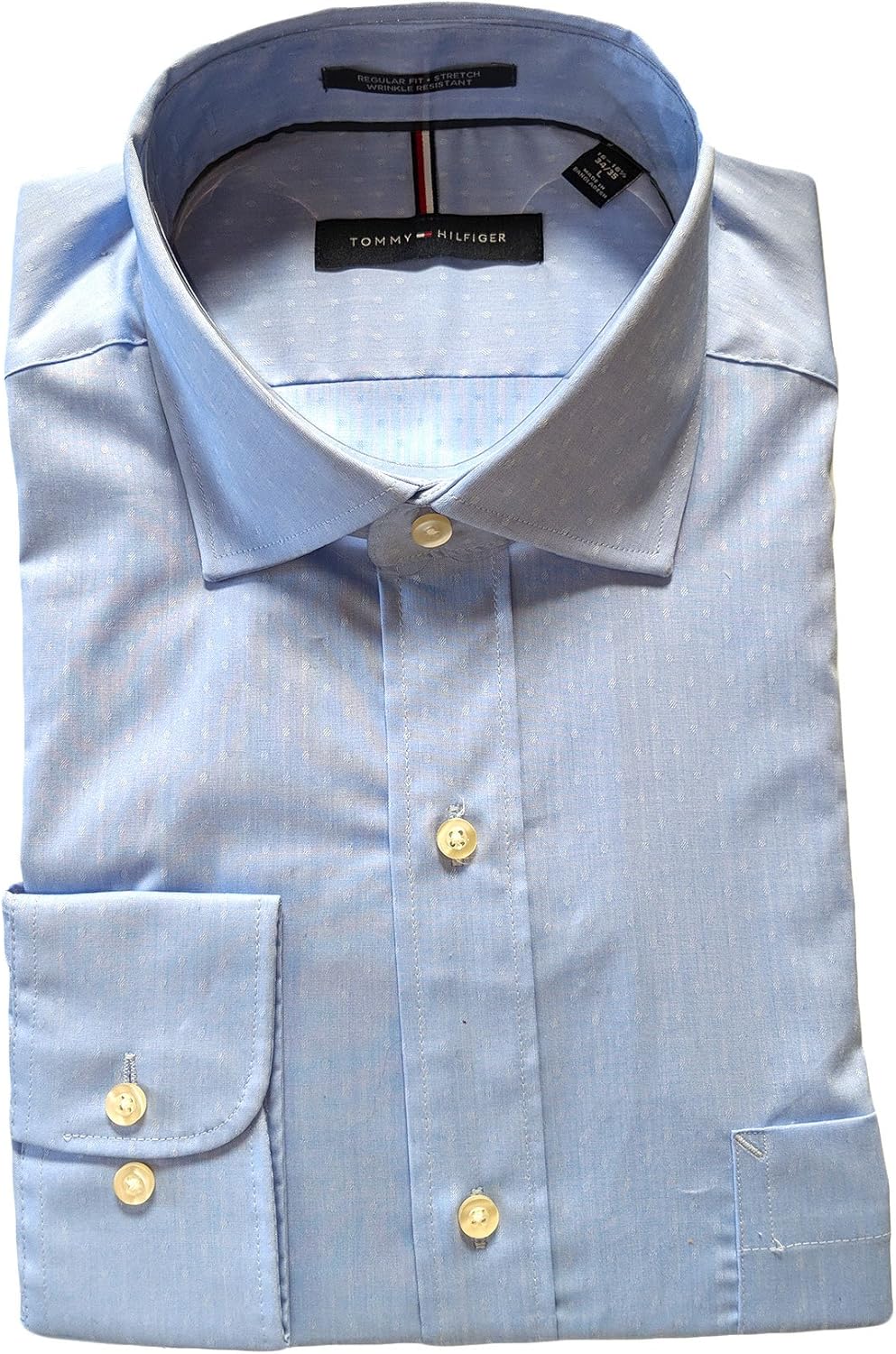 

Мужская рубашка Tommy Hilfiger Regular Fit, синяя, в мелкий горошек, Blue Light Dot