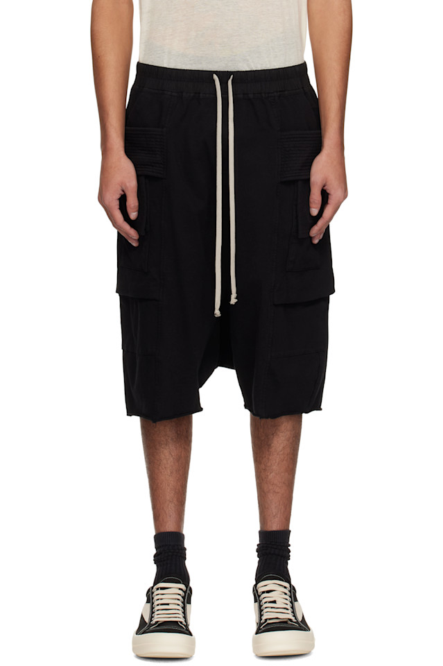 

Голливудские шорты карго с завязками Creatch Rick Owens Drkshdw, черный