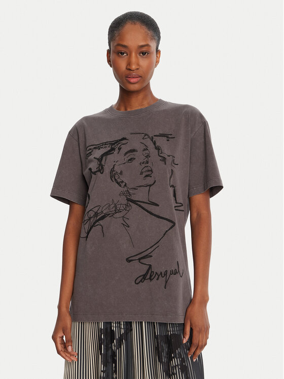 

Футболка regular fit Budapest 25WWTK47 Desigual, серый
