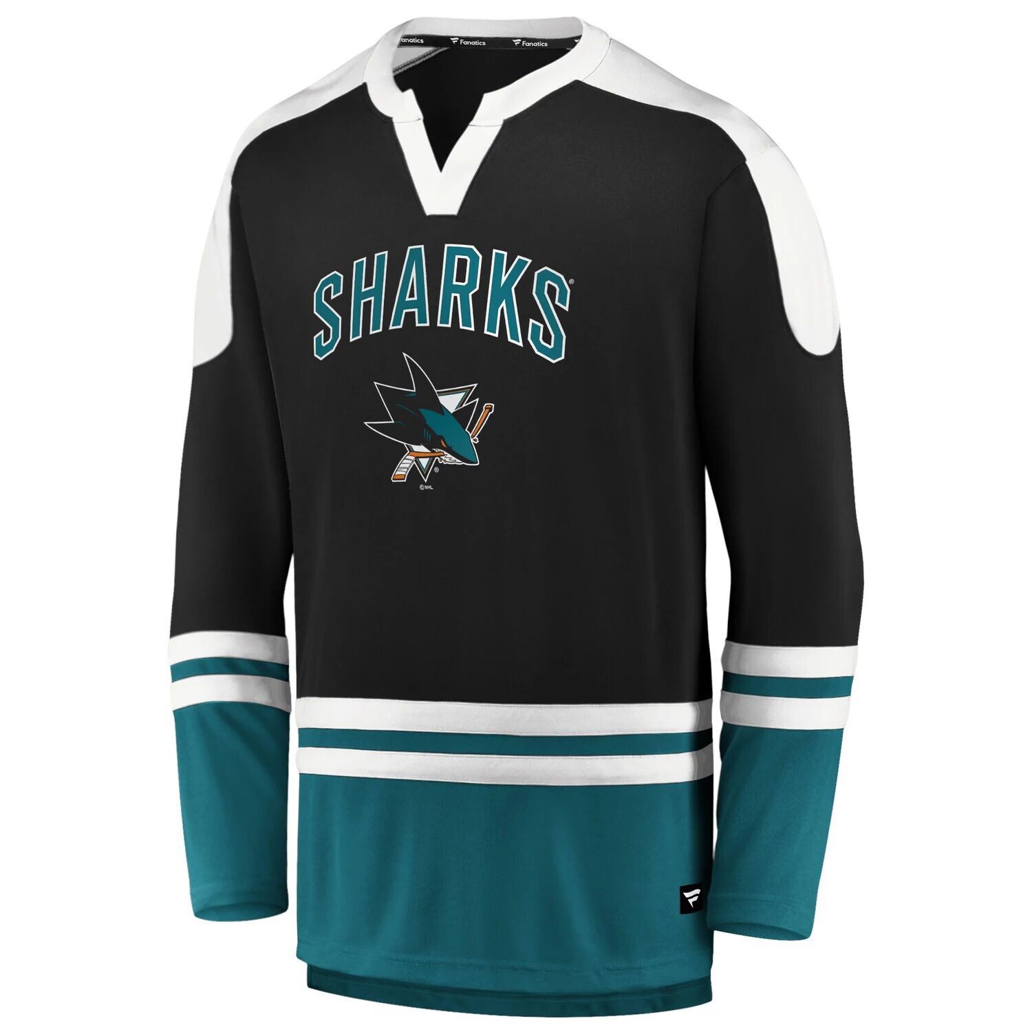 

Мужская фирменная черная/бирюзовая футболка San Jose Sharks Iconic Slapshot с длинным рукавом Fanatics, Черный, Мужская фирменная черная/бирюзовая футболка San Jose Sharks Iconic Slapshot с длинным рукавом Fanatics