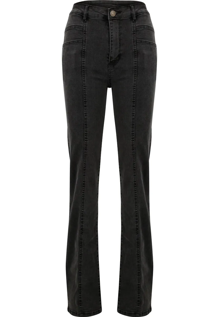 

Удобные джинсы URBAN CLASSICS " Urban Classics Women's Ladies High Waist Straight Slit Denim Pants" (1 шт.), цвет Blackwashed