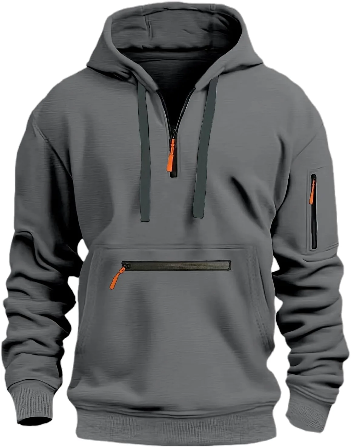 Спортивный сет для мужчин Cargo Workout Outfit Sets 2 Piece с капюшоном, худи и спортивные штаны Casual Generic, Gy1 — фото 3