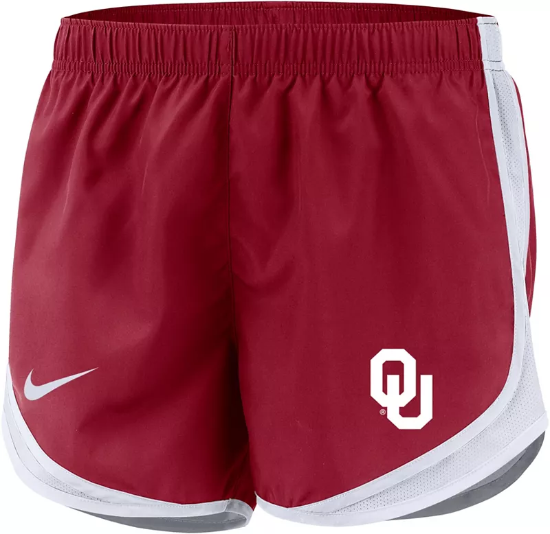 

Женские беговые шорты Nike Oklahomaooners Crimson Dri-FIT Tempo